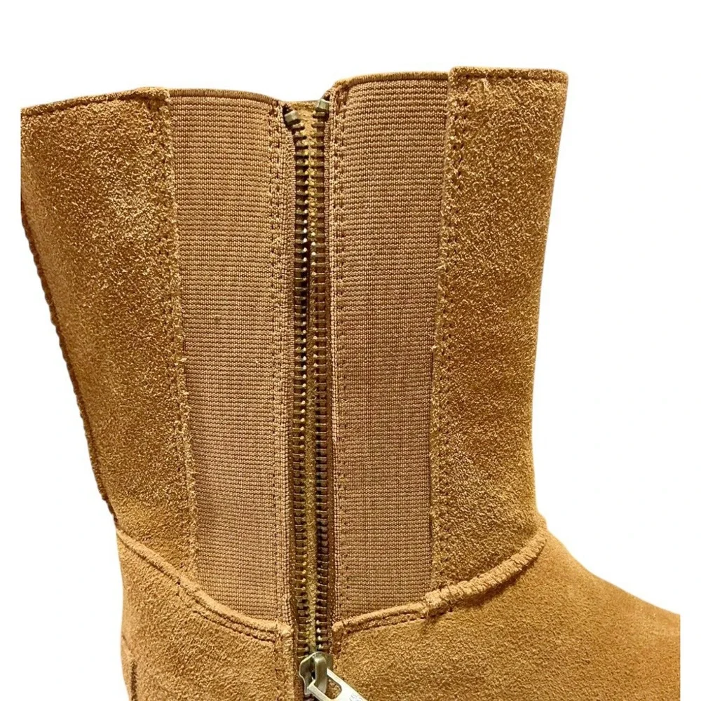 UGG Women's Classic Twin Seam New Heights Chestnut  Platform Boots sz 9  1158313